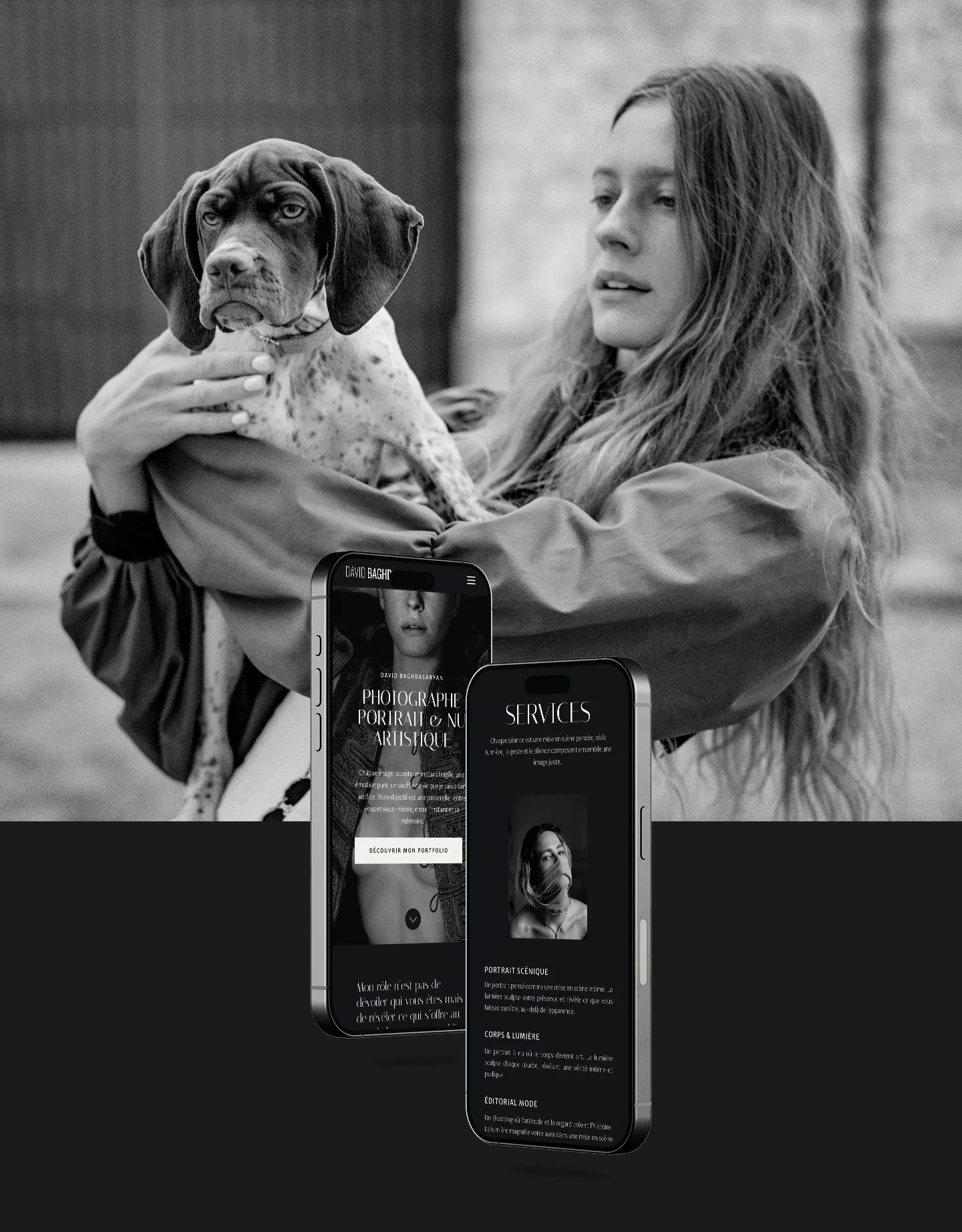 Presentation des maquettes du portfolio digital du photographe David Baghdasaryan