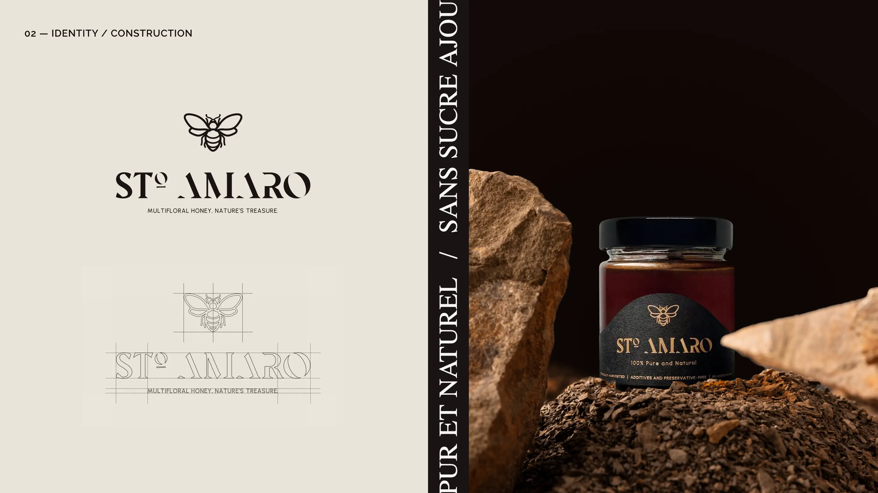 Construction géométrique du logotype Sto Amaro