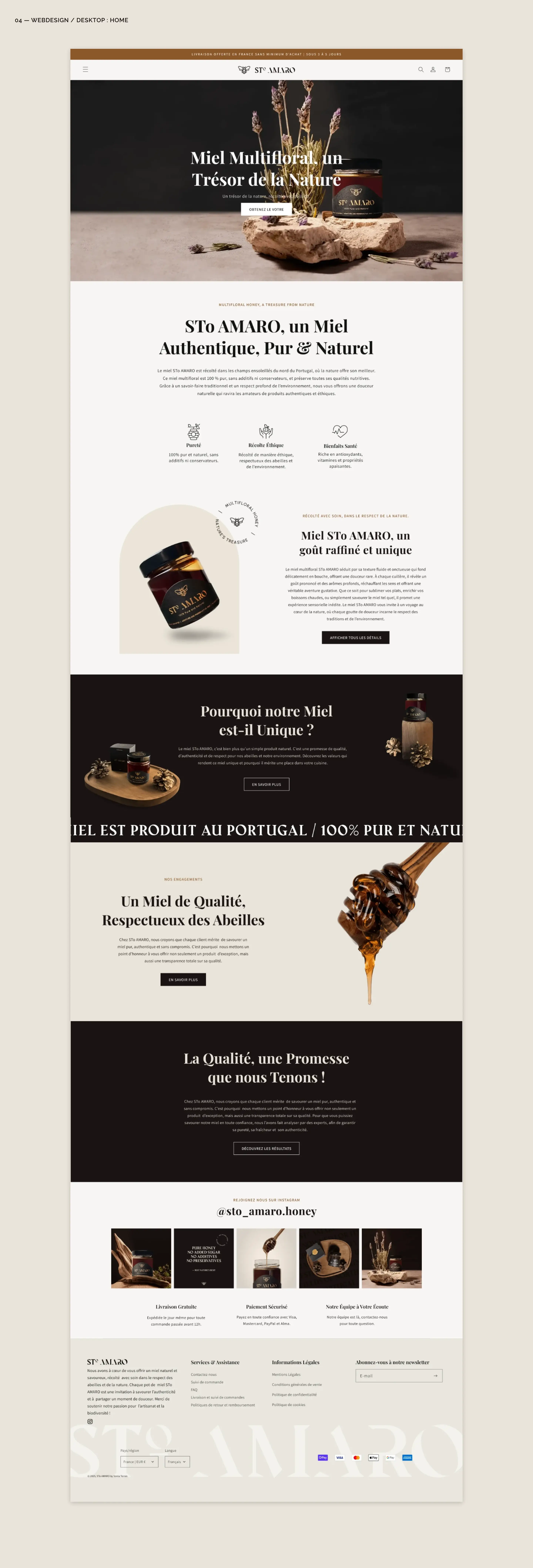 Webdesign Desktop : Maquette de la page d'accueil Sto Amaro